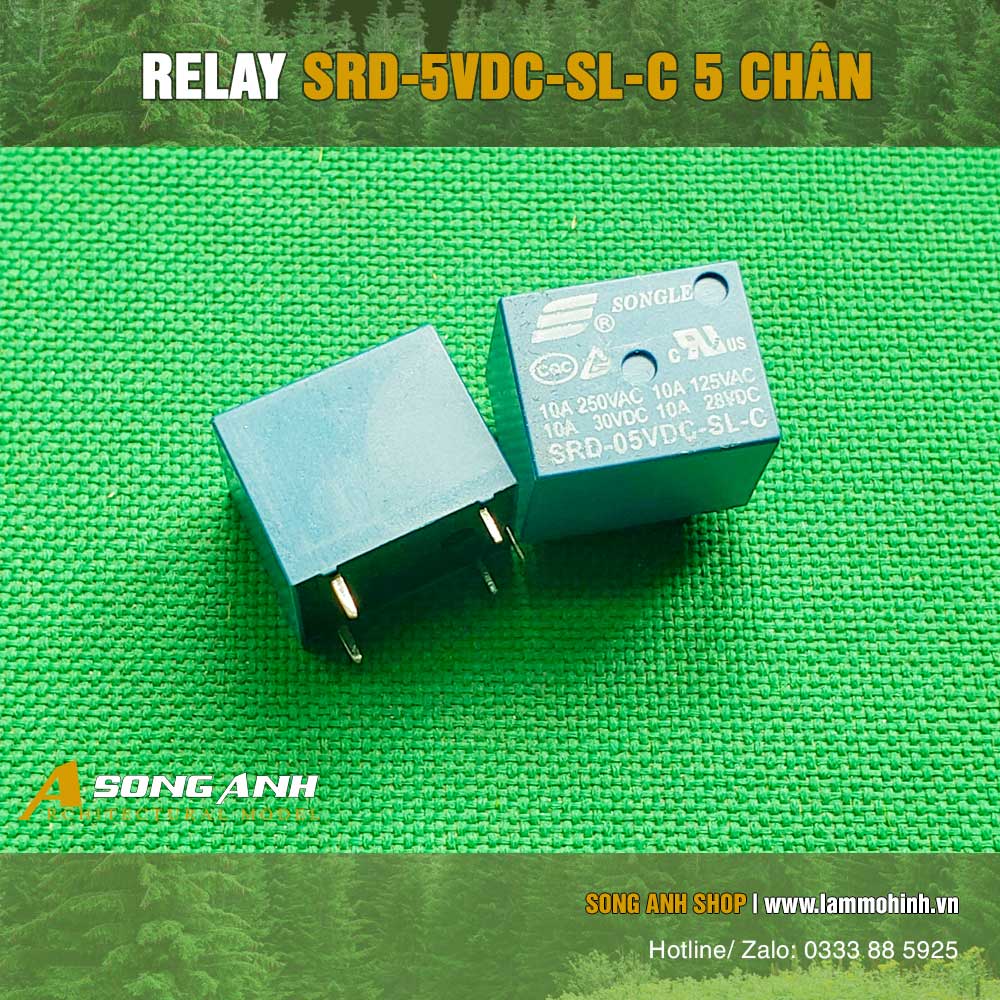 10 Stk Mini Power Relay 5V DC SRD-5VDC-SL-C PCB Typ useful WH 