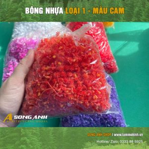 Bông nhựa mô hình màu cam