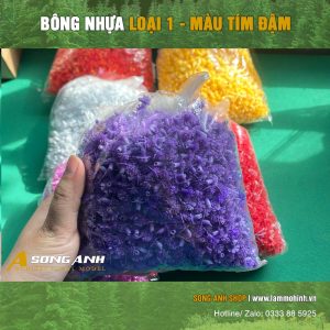 Bông nhựa mô hình màu tím đậm
