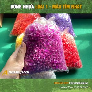 Bông nhựa mô hình màu tím nhạt