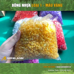 Bông nhựa mô hình màu vàng