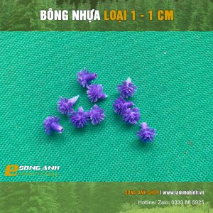 Bông nhựa mô hình loại 1 - 1cm màu tím đậm