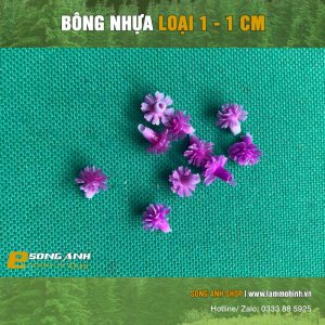 Bông nhựa mô hình loại 1 - 1cm màu tím nhạt