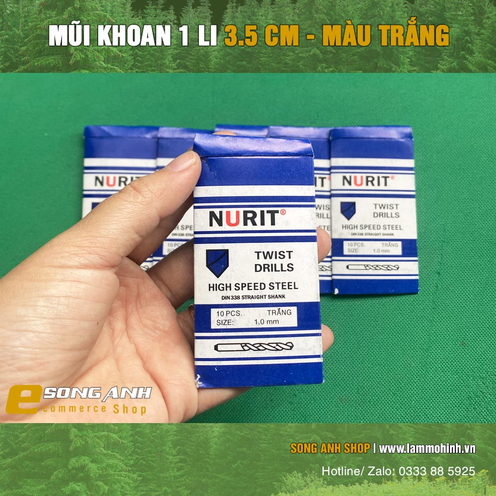 mũi khoan 1 li 3.5 cm màu trắng