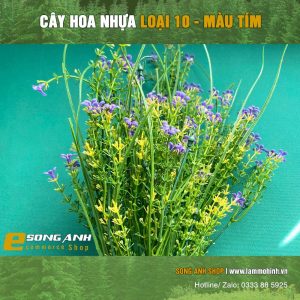 cây hoa nhựa loại 10 màu tím