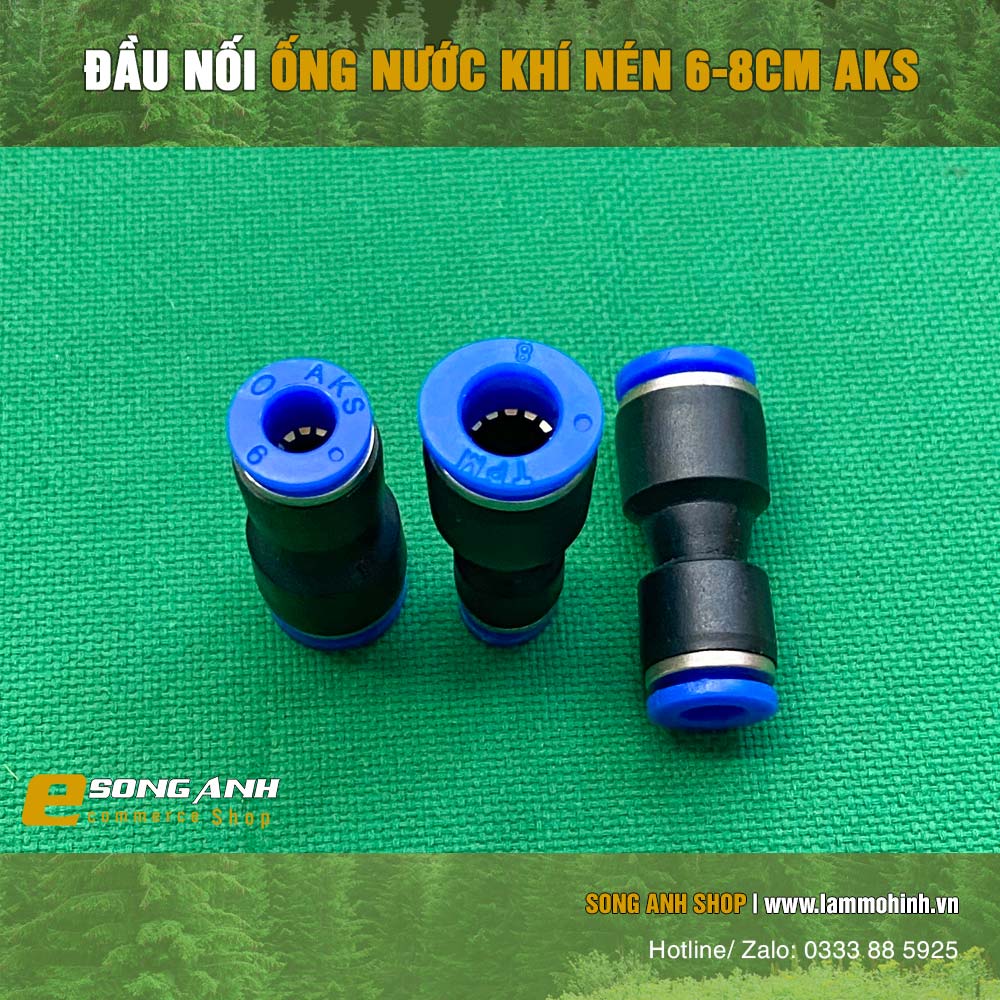 Đầu nối ống nước khí nén 6-8cm AKS đen xanh dương