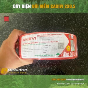 Dây điện đôi CADIVI 2x0.5 màu đỏ