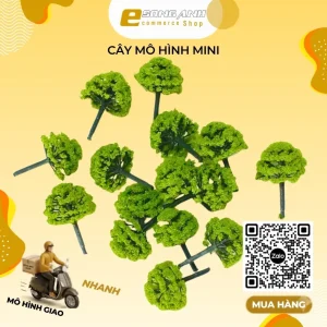 Cây mô hình mini có lá - mẫu 1 - 4cm - Xanh non