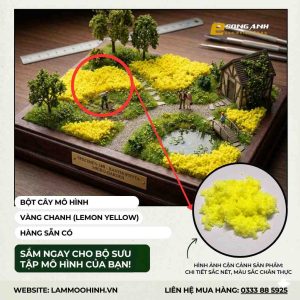 Bột cỏ mô hình màu vàng chanh siêu mịn làm hoa và tiểu cảnh sa bàn tại Song Anh Shop.