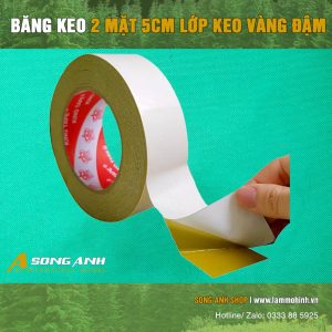 Băng keo 2 mặt dầu Angel | Lớp keo vàng đậm