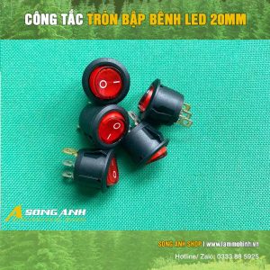 Công tắc tròn bập bênh LED 20mm