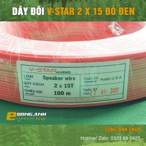 Alternative view of Dây điện đôi mềm V-Star 1.5  màu đỏ đen (HD)