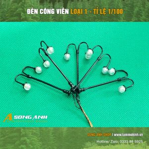 Đèn công viên mô hình 2 bóng loại 1.1 | Nhiều tỉ lệ và kích thước