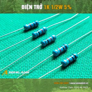 Điện trở 1K 1/2W 0,05 ( gói 10 con )