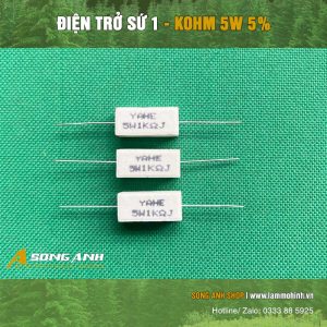 Điện trở sứ 1 KOhm 5W 5%