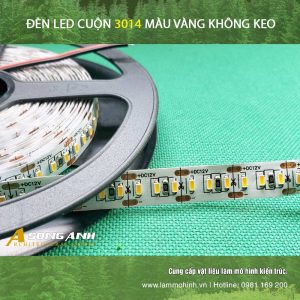 Đèn LED cuộn 3014 màu vàng không keo