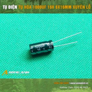 Tụ Hóa 1000uF 16V 10x20mm Xuyên Lỗ
